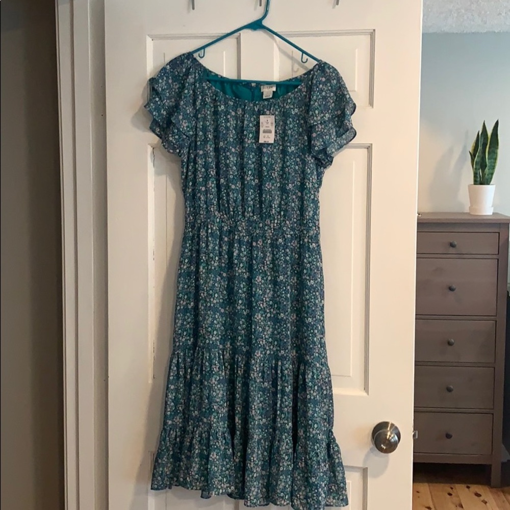 J Crew Tiered Midi Dress